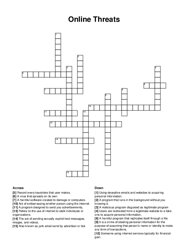 Online Threats crossword puzzle