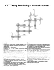 CAT Theory Terminology: Network/Internet crossword puzzle