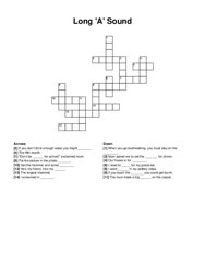 Long A Sound crossword puzzle