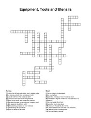 Equipment, Tools and Utensils crossword puzzle