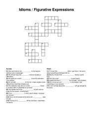 Idioms / Figurative Expressions crossword puzzle