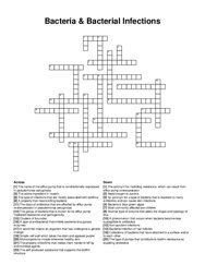 Bacteria & Bacterial Infections crossword puzzle