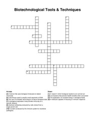 Biotechnological Tools & Techniques crossword puzzle