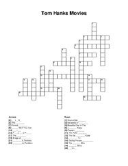 Tom Hanks Movies crossword puzzle