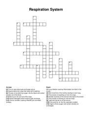 Respiration System crossword puzzle