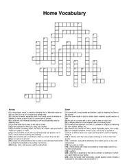 Home Vocabulary crossword puzzle