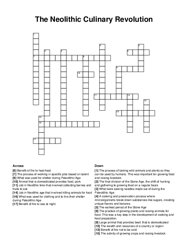 The Neolithic Culinary Revolution crossword puzzle