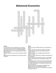 Behavioral Economics crossword puzzle