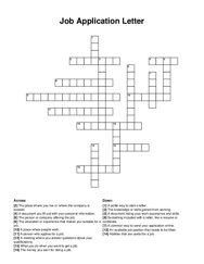 Job Application Letter crossword puzzle