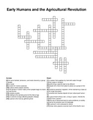 Early Humans and the Agricultural Revolution crossword puzzle