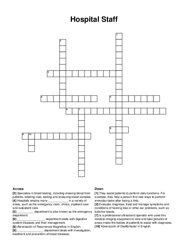 Hospital Staff crossword puzzle