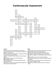 Cardiovascular Assessment crossword puzzle