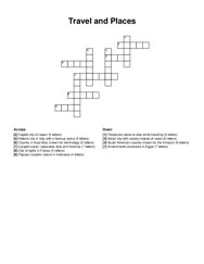 Travel and Places crossword puzzle