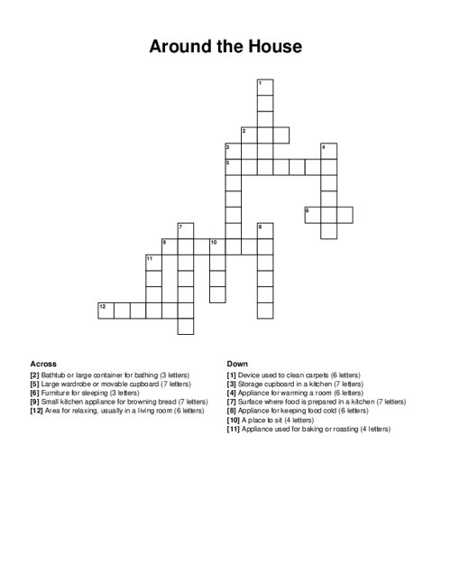 Around the House Crossword Puzzle