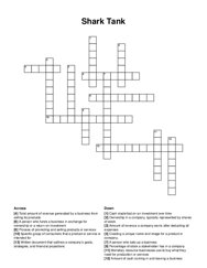 Shark Tank crossword puzzle