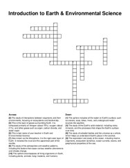 Introduction to Earth & Environmental Science crossword puzzle