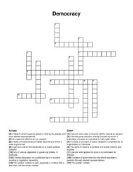 Democracy crossword puzzle