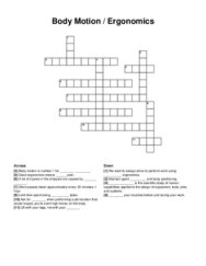 Body Motion / Ergonomics crossword puzzle