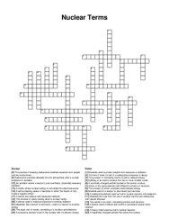 Nuclear Terms crossword puzzle