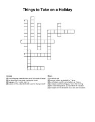 Things to Take on a Holiday crossword puzzle