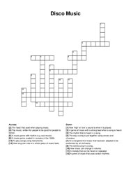 Disco Music crossword puzzle