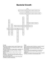 Bacterial Growth crossword puzzle