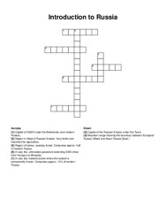 Introduction to Russia crossword puzzle