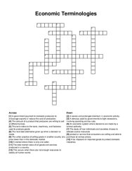 Economic Terminologies crossword puzzle