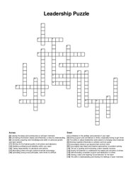 Leadership Puzzle crossword puzzle