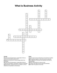 What is Business Activity crossword puzzle