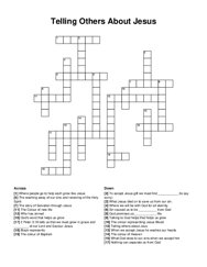 Telling Others About Jesus crossword puzzle