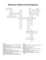 Elements of Music and Composers crossword puzzle