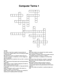 Computer Terms 1 crossword puzzle