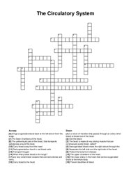 The Circulatory System crossword puzzle