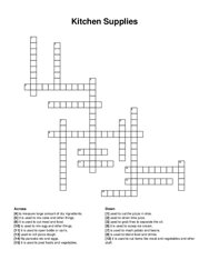 Kitchen Supplies crossword puzzle