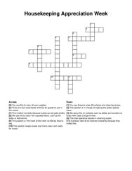 Housekeeping Appreciation Week crossword puzzle