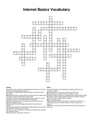 Internet Basics Vocabulary crossword puzzle