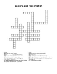 Bacteria and Preservation crossword puzzle