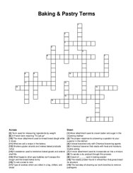 Baking & Pastry Terms crossword puzzle