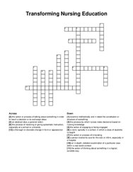 Transforming Nursing Education crossword puzzle