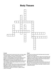 Body Tissues crossword puzzle