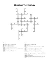 Livestock Terminology crossword puzzle