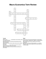 Macro Economics Term Review crossword puzzle