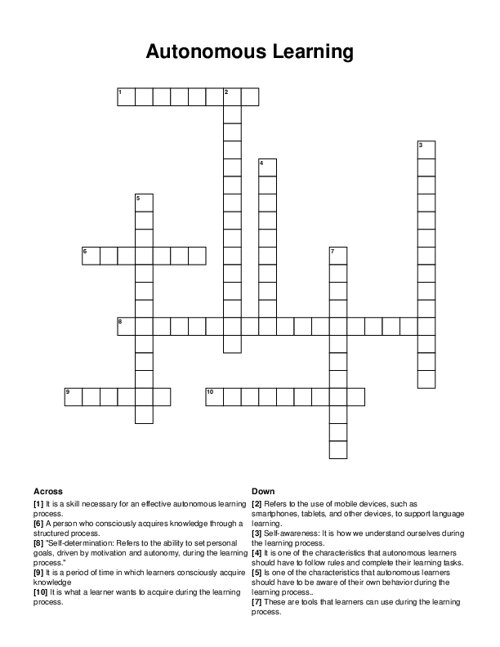 Autonomous Learning Crossword Puzzle