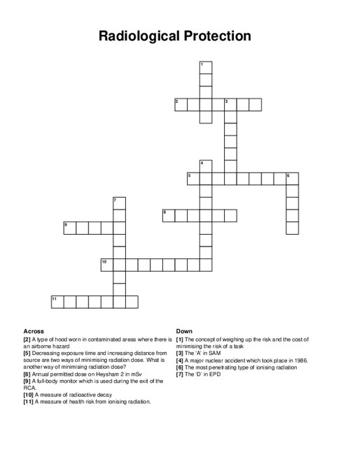 Radiological Protection Crossword Puzzle