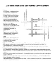 Globalisation and Economic Development crossword puzzle