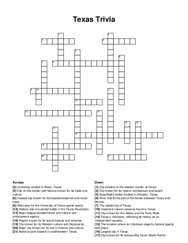 Texas Trivia crossword puzzle