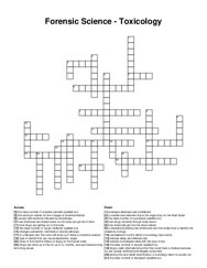 Forensic Science - Toxicology crossword puzzle