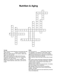 Nutrition & Aging crossword puzzle