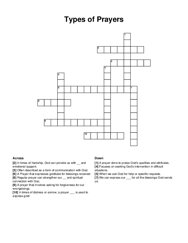 Types of Prayers crossword puzzle